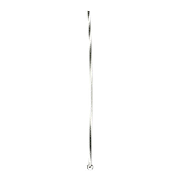 Head pin, sterling silver, 1-1/2 inches with 1.5mm ball, 22 gauge. Sold per pkg of 10. image number 0