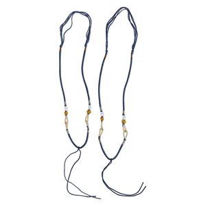 Imitation silk / jadeite 1pkg2, macramé necklace cord adjustable 20 inch / 5.5 inch dangle 2-3.5mm