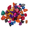 Bead, tagua nut (dyed), mixed colors, 10x8mm-15x12mm freeform. Sold per pkg of 50. image number 1