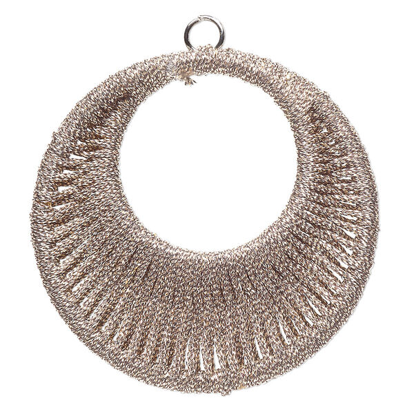 Focal, nylon and imitation rhodium finished steel, metallic pewter, 44.5mm wrapped go-go. Sold per pkg of 2. image number 0