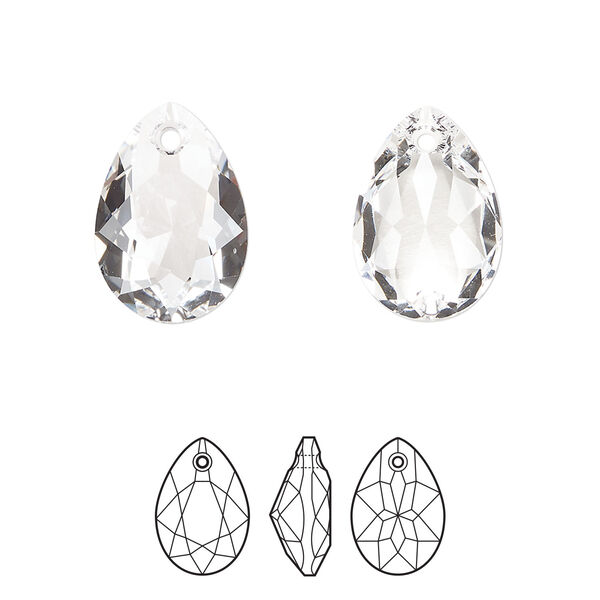 Drop 36pk crystal, Swarovski&reg; 16mm pendant pear cut 6433 image number 0