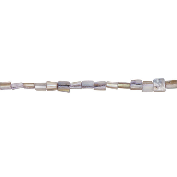 Mother-of-pearl shell 1pkg1, triangle tube bead 15 inch blue / lavender / tan 8x5mm-10x9mm image number 1