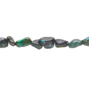 Turquoise 1pkg1, flat nugget bead 15 inch mini