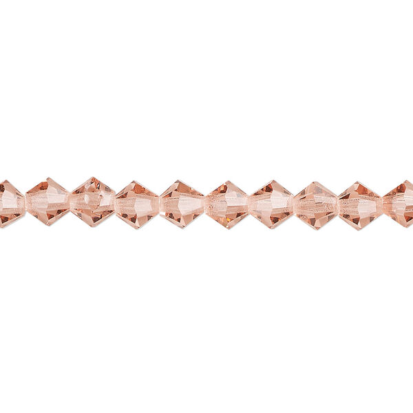Bead 576pk rose peach, Preciosa Czech crystal 5mm bicone image number 0