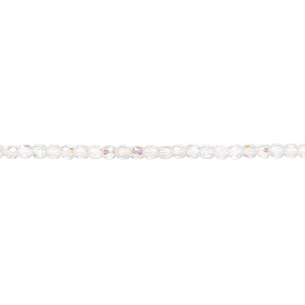 Bead, Czech fire-polished glass, transparent clear AB, 2mm faceted round. Sold per pkg of 1,200 (1 mass). image number 0
