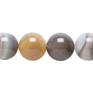 Botswana agate 1pkg1, round bead natural 15.5-16 inch 14mm