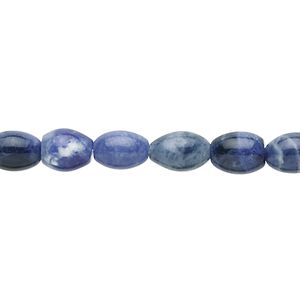 Sodalite 1pkg1, oval bead natural 15.5-16 inch 8x6mm