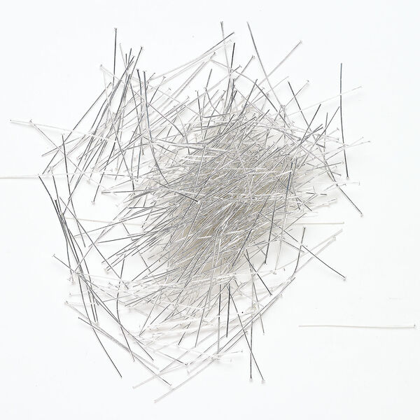 Head pin 1pkg413 silver-finished steel, 2 inches, 22 gauge. image number 0