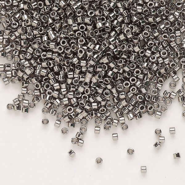 Seed bead, Delica®, glass, pkg/50g, #11 round, opaque nickel-plated (DB-0021). image number 0