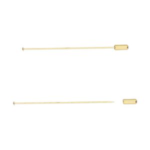 Hat pin, gold-finished stainless steel and silicone, 3 inches with 10x4mm clutch, 18 gauge. Sold per pkg of 2.
