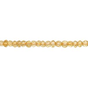 Citrine 1pkg1, hand-cut faceted rondelle bead 15.5-16 inch 3x2mm