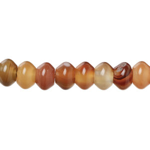 Red agate 1pkg10, saucer bead 8x4mm