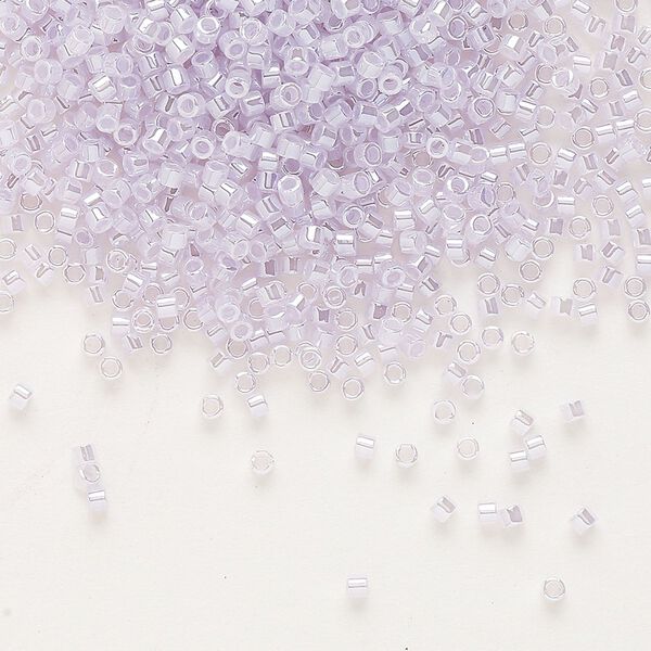 Seed bead, Delica®, glass, pkg/7.5g, #11 round, opaque inside dyed color luster pale violet (DB-0241). image number 0