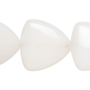 Snow quartz 1pkg1, puffed triangle bead natural, 15 inch 24-25mm