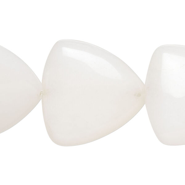 Snow quartz 1pkg1, puffed triangle bead natural, 15 inch 24-25mm image number 0