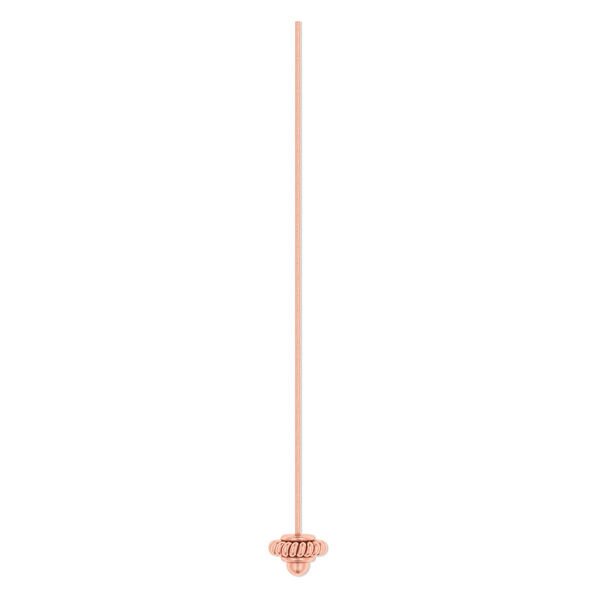 Head pin, copper, 2-1/2 inches with 7mm round twisted wire, 20 gauge. Sold per pkg of 12. image number 0