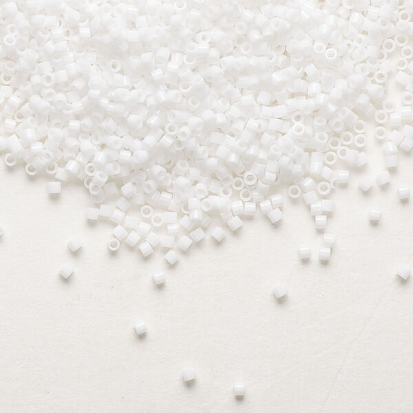 Seed bead, Delica®, glass, pkg/250g, #15 round, opaque white (DBS-0200). image number 0