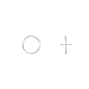 Jump ring, sterling silver, 9mm round square wire, 7.7mm inside diameter, 22 gauge. Sold per pkg of 20.