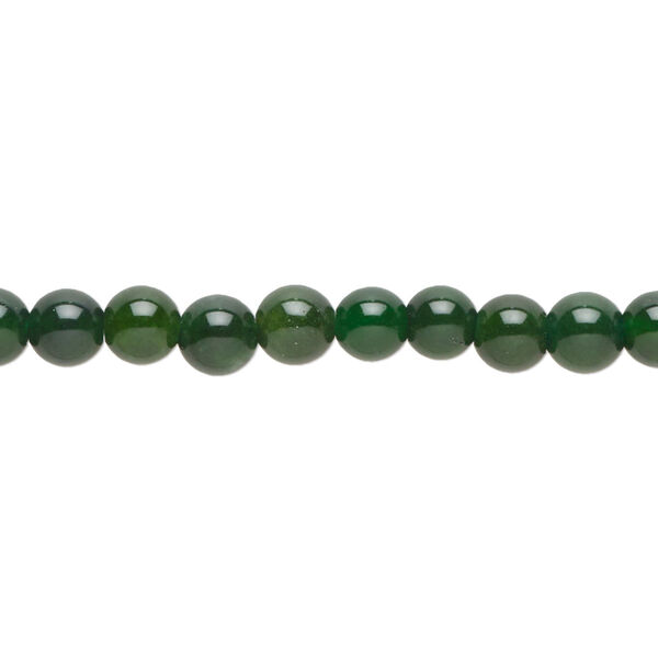 Bead, quartz (dyed), medium to dark green, 4-5mm round, C grade, Mohs hardness 7. Sold per 15-inch strand, approximately 80 beads. image number 0