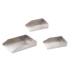 Scoop, stainless steel, assorted rectangle. Sold per 3-piece set.