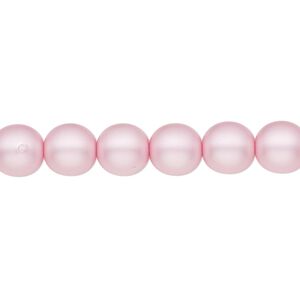 Bead, Czech pearl-coated glass druk, opaque matte light pink, 8mm round. Sold per 15-1/2" to 16" strand.