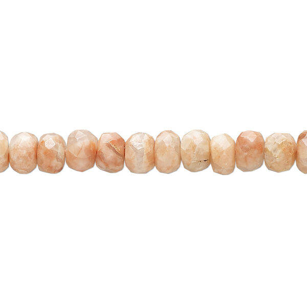 Rose jasper 1pkg1, hand-cut faceted rondelle bead natural B- grade, 14 inch 6x3mm-7x5mm image number 0