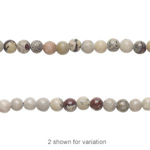 Limestone 1pkg1, round bead natural 15.5-16 inch Crazy Horse™ stone 4mm