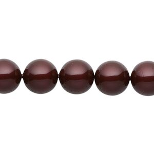 Pearl 25pk maroon, Crystal Passions® 10mm round 5810