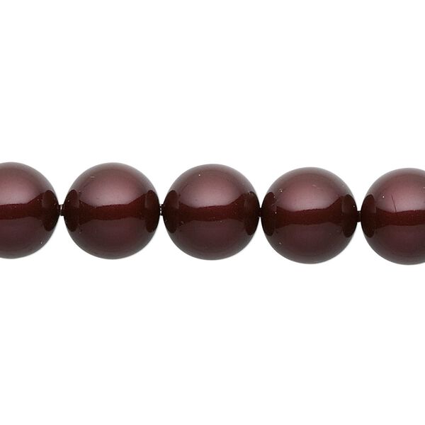 Pearl 25pk maroon, Crystal Passions® 10mm round 5810 image number 0