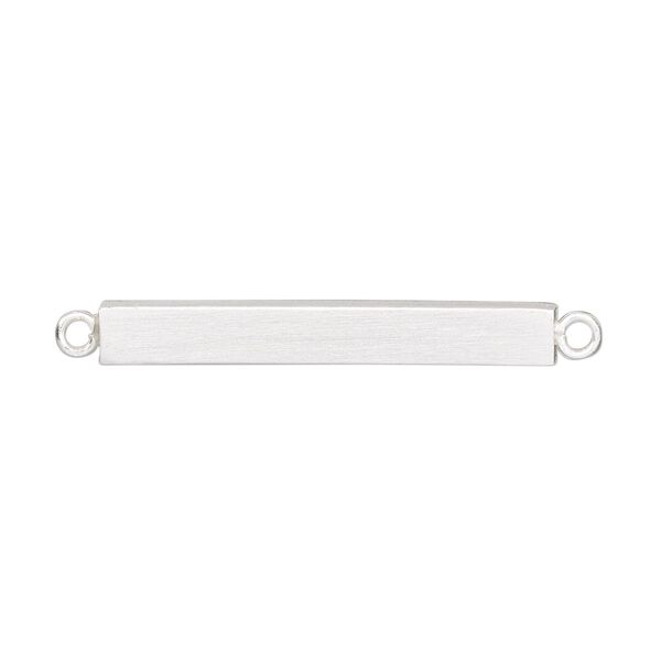 Focal, sterling silver, 30x4mm brushed square tube with 2 loops. Sold individually. image number 0