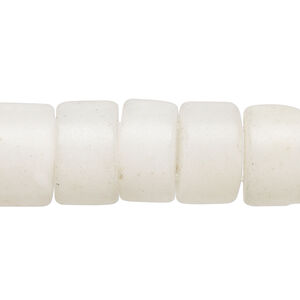 Mountain "jade" 1pkg1, matte double-drilled half-round bead natural, 15 inch 15x9mm-15x10mm
