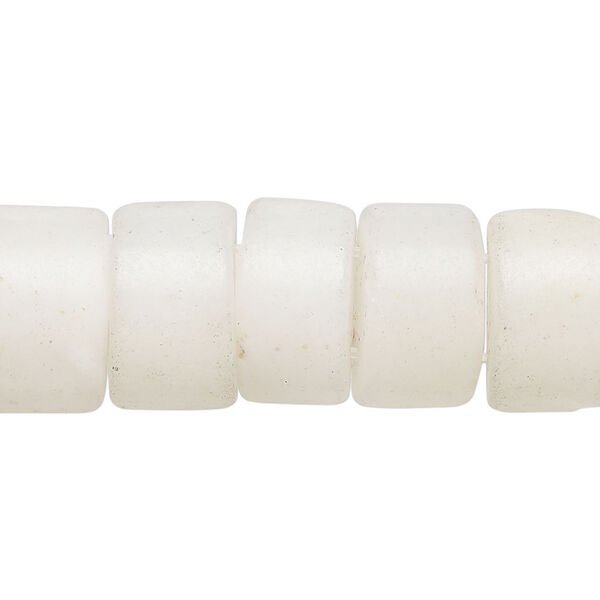 Mountain "jade" 1pkg1, matte double-drilled half-round bead natural, 15 inch 15x9mm-15x10mm image number 0