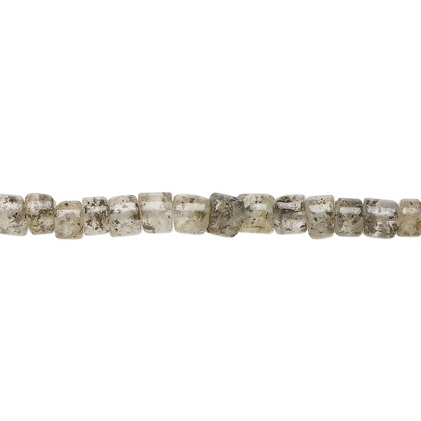 Black spotted quartz 1pkg1, hand-cut heishi bead natural, 13 inch 4x2mm-5x4mm image number 0