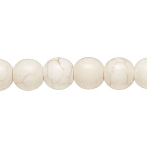 Magnesite 1pkg1, round bead 14 inch 9mm