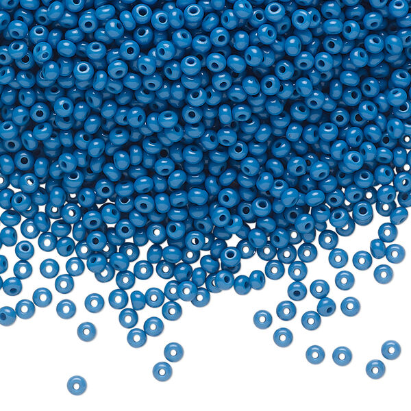 Seed bead, Preciosa Ornela Czech glass, pkg/50g, #11 rocaille, opaque patriot blue, (33220). image number 0