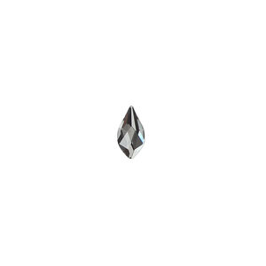 Flat back 48pk crystal silver night, Crystal Passions® 7.5x4mm flame 2205