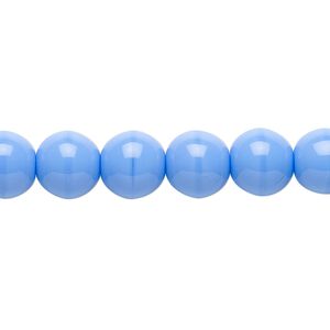 Bead, Czech glass druk, opaque light blue, 10mm round. Sold per 15-1/2" to 16" strand.
