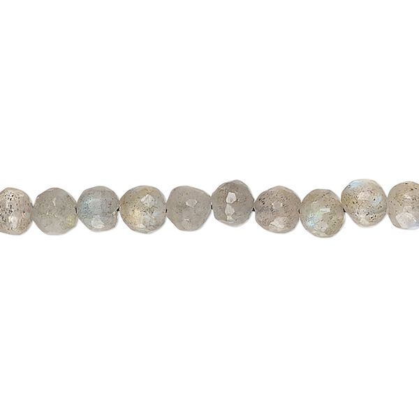 Labradorite 1pkg1, hand-cut faceted round bead natural 13 inch 4-5mm image number 0