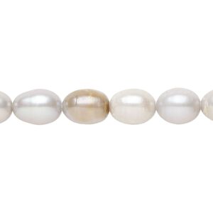 Freshwater pearl 1pkg1, rice, 15 inch soft grey 7-8mm cultured