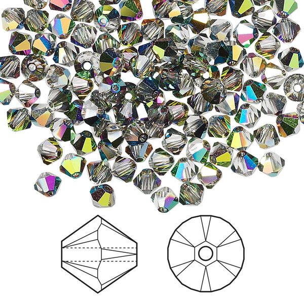 Bead 144pk crystal vitrail medium, Crystal Passions® 4mm bicone 5328 image number 0