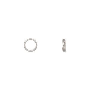 Split ring, stainless steel, 6.5mm round. Sold per pkg of 50.