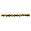 Bead, lampworked glass, assorted black / orange / yellow, 14x10mm rondelle. Sold per pkg of 20. image number 1
