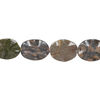 Multi-gemstone 1pkg1, wavy oval bead natural, 14 inch 39x29mm-42x33mm image number 1