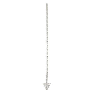 Paddle pin, cubic zirconia and rhodium-plated sterling silver, clear, 2-inch diamond-cut twisted with 5mm triangle, 22 gauge. Sold individually.
