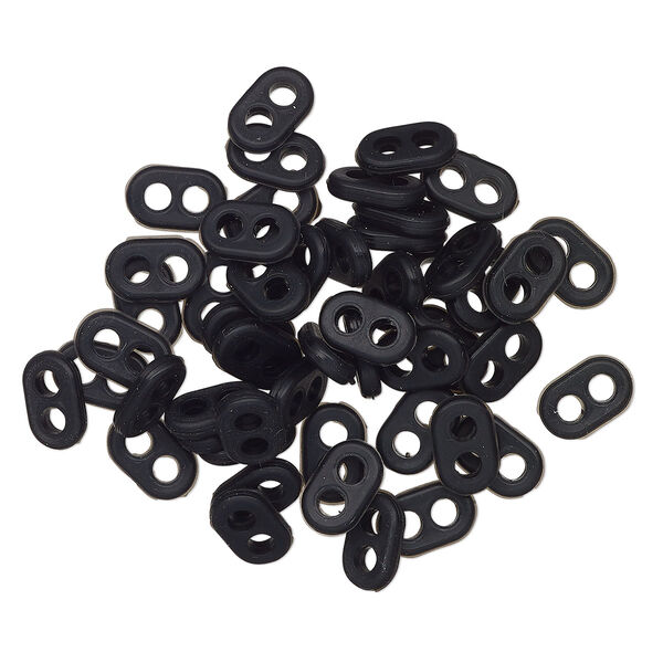 Mask components, rubber and aluminum, black, 10x6mm-11x7mm 2-hole oval and 3-1/2 inch wire guard. Sold per pkg of 100. image number 0