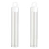 Vial, plastic, clear and white, 3 x 9/16 inch cylinder with hang tab. Sold per pkg of 10. image number 1