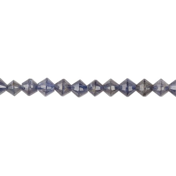 Iolite 1pkg1, faceted bicone bead natural 15.5-16 inch 4mm image number 0