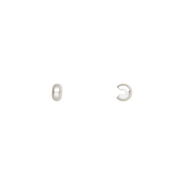Crimp cover, silver-plated brass with satin finish, 3mm round. Sold per pkg of 100. image number 0