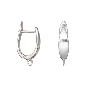 Ear wire leverback 1pkg2 sterling silver, 20mm / marquise / open loop, 17 gauge 1 pair