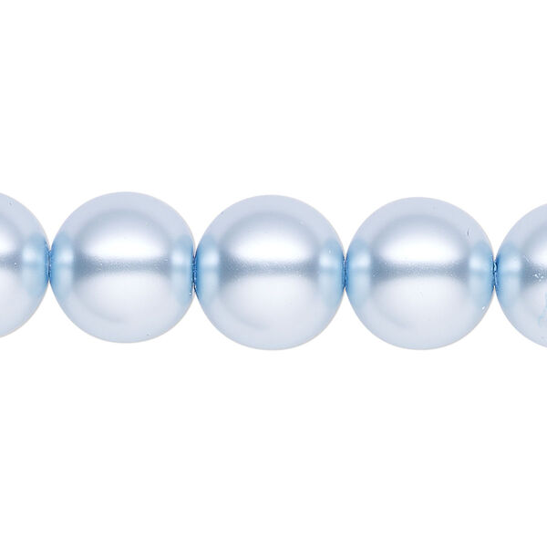 Pearl 1pk light blue, Celestial Crystal® 12mm round 15.5-16 inch image number 0